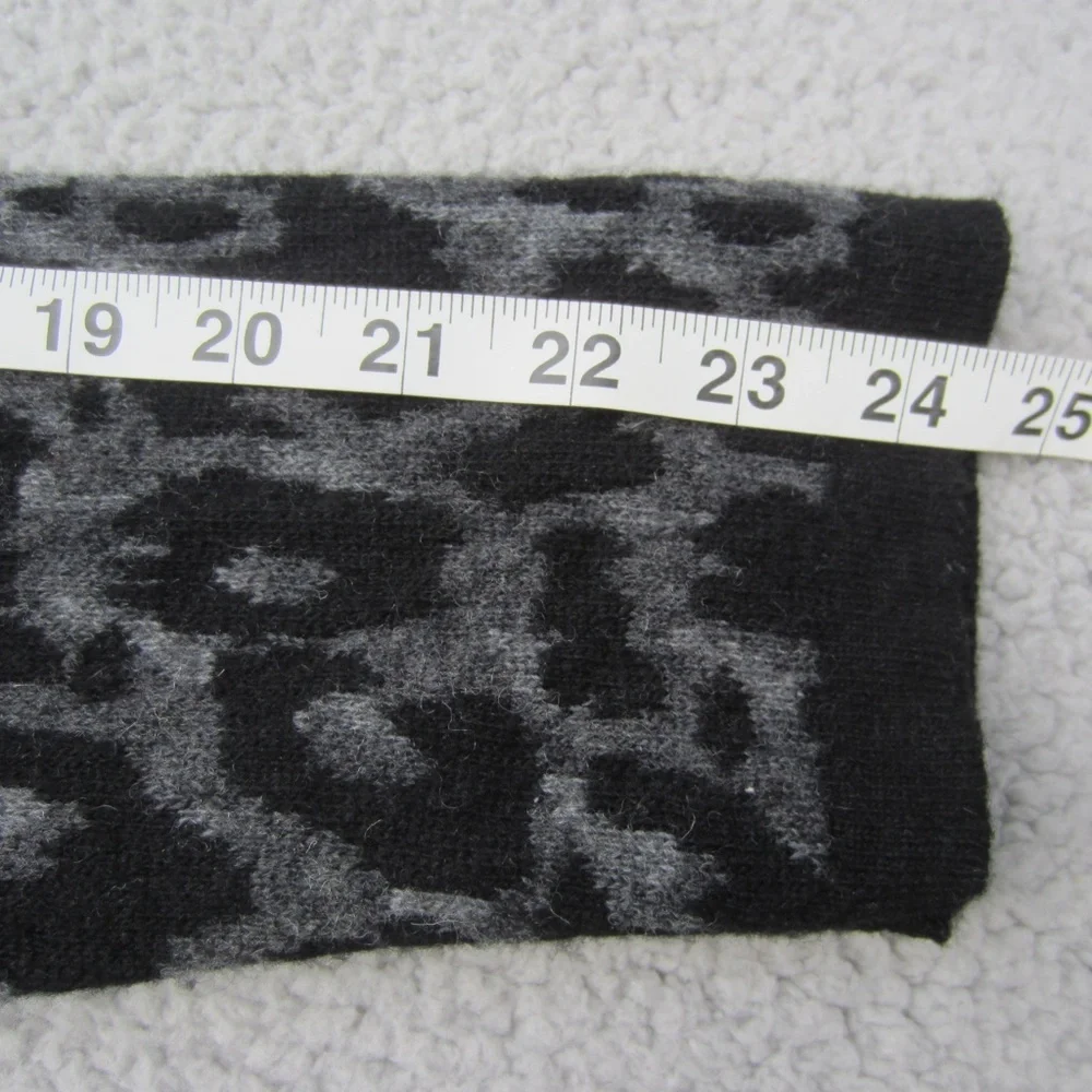 Womens Cardigan size S Wool Blend Long‎  Black/Grey Leopard 1 Button cozy  Italy